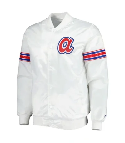 Atlanta Braves White Power Forward Varsity Jacket