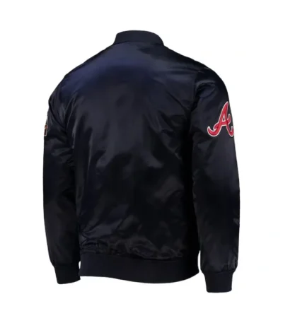 Navy Wordmark Atlanta Braves Full-Snap Jacket