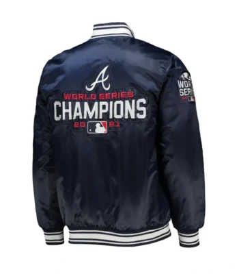 World Series Champions 2021 Atlanta Braves Navy Satin Jacket
