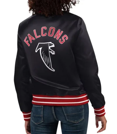 Atlanta Falcons Black Full Count Varsity Satin Jacket
