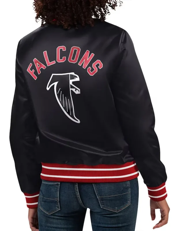 Atlanta Falcons Black Full Count Varsity Satin Jacket