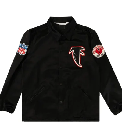 Atlanta Falcons Black Satin Windbreaker