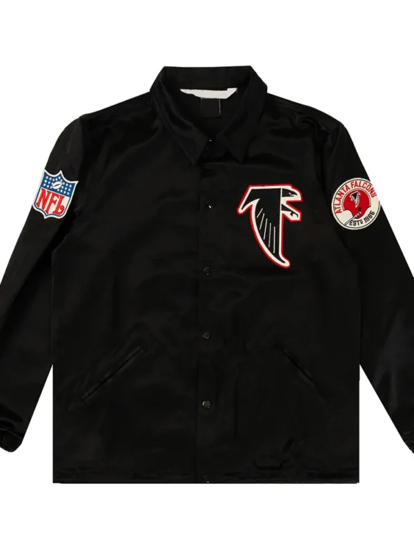 Atlanta Falcons Black Satin Windbreaker