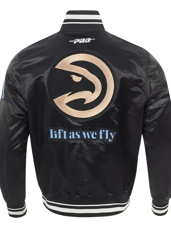 Atlanta Hawks 2024/25 City Edition Chenille Black Satin Jacket