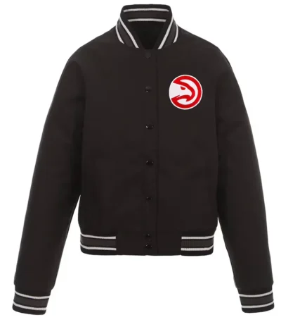 Atlanta Hawks Black Poly Twill Jacket