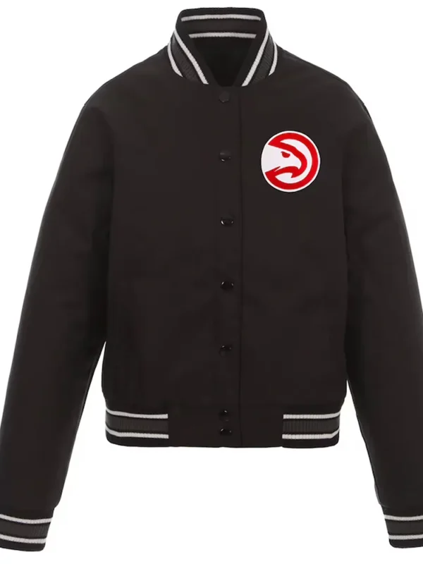 Atlanta Hawks Black Poly Twill Jacket