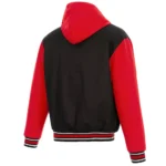Atlanta Hawks Black and Red Varsity Hooded Jacket