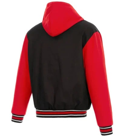 Atlanta Hawks Black and Red Varsity Hooded Jacket
