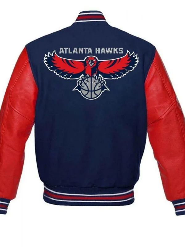 Atlanta Hawks NBA Red and Blue Varsity Jacket