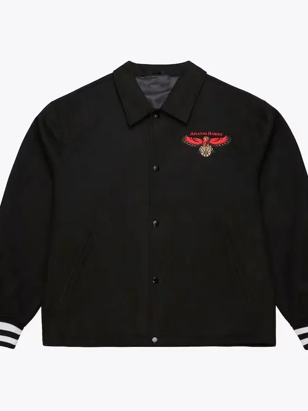 Atlanta Hawks Oversweep Black Varsity Wool Jacket