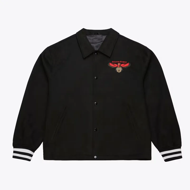 Atlanta Hawks Oversweep Black Varsity Wool Jacket Atlanta Hawks Oversweep Black Varsity Wool Jacket