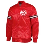 Atlanta Hawks Force Play Red Satin Jacket