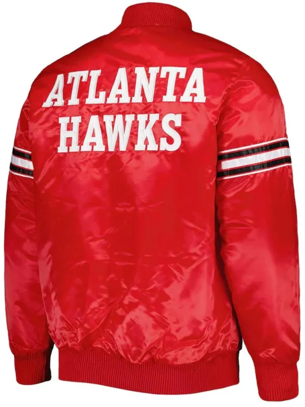 Atlanta Hawks Pick and Roll Red Satin Jacket