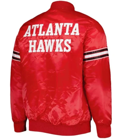 Atlanta Hawks Force Play Red Satin Jacket