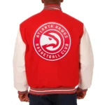Atlanta Hawks Red and White Varsity Jacket