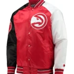 Atlanta Hawks Reliever Raglan Full-Snap Red/Black Jacket