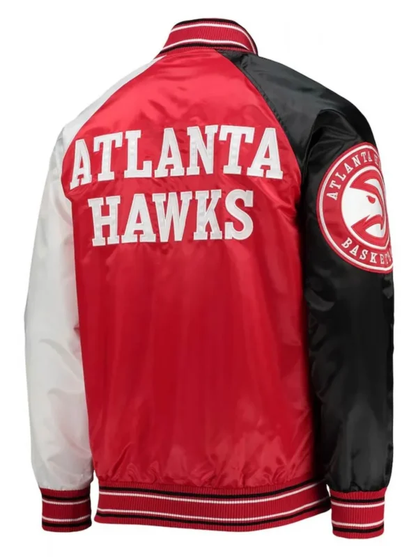Atlanta Hawks Reliever Raglan Full-Snap Red/Black Jacket