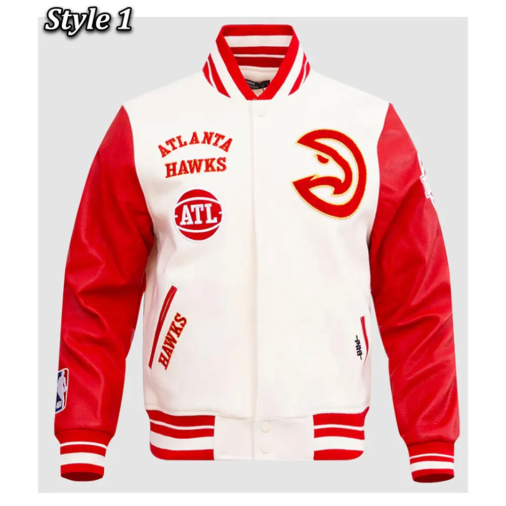 Atlanta Hawks Retro Classic Rib Varsity Jacket Atlanta Hawks Retro Classic Rib Varsity Jacket
