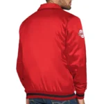 Atlanta Hawks Stitch Applique Red Satin Jacket