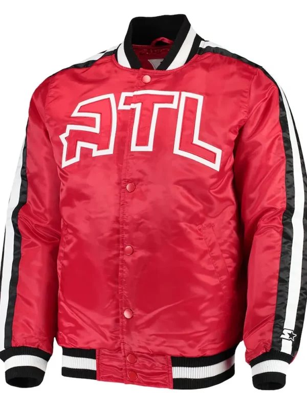 Atlanta Hawks The Offensive Red Varsity Satin Jacket