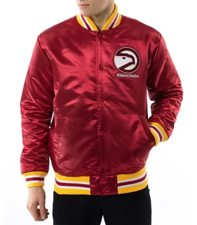 Atlanta Hawks Throwback Wordmark Red Jacket