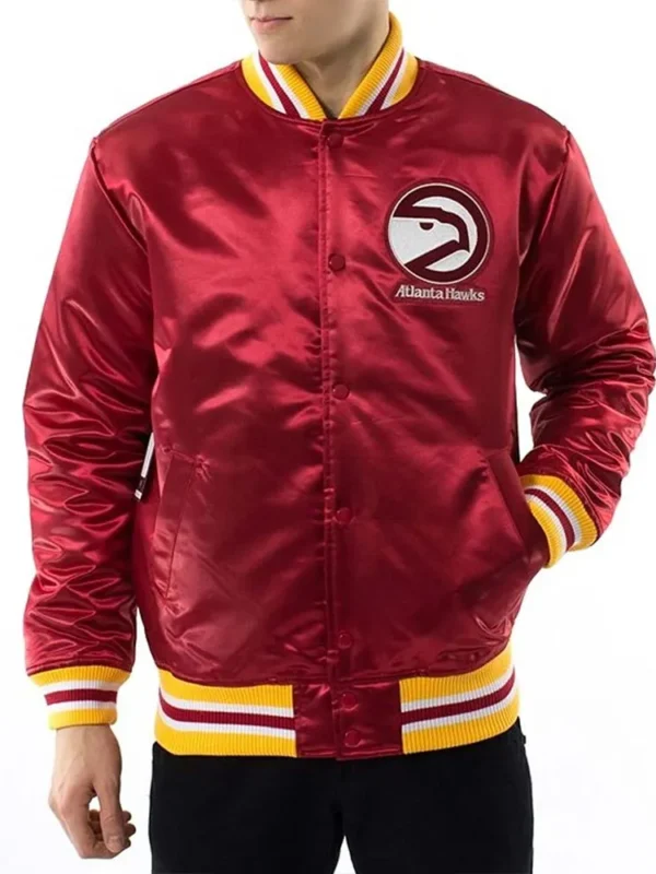 Atlanta Hawks Throwback Wordmark Red Jacket