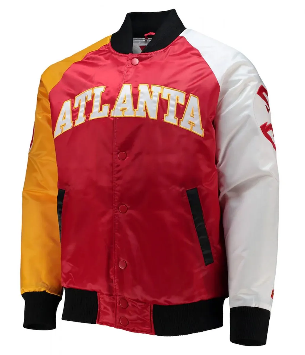 Atlanta Hawks Tricolor Satin Starter Jacket Atlanta Hawks Tricolor Satin Starter Jacket