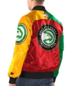 Atlanta Hawks Ty Mopkins Black/Red Varsity Satin Jacket