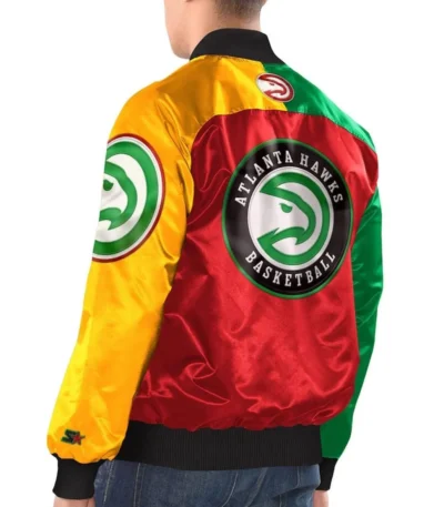 Atlanta Hawks Ty Mopkins Black/Red Varsity Satin Jacket