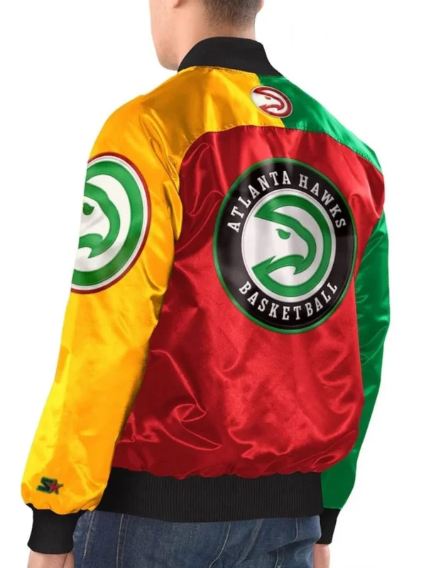 Atlanta Hawks Ty Mopkins Black/Red Varsity Satin Jacket