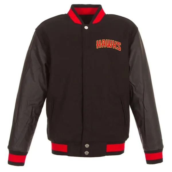 Atlanta Hawks Varsity Black Wool/Leather Jacket