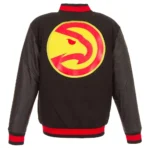 Atlanta Hawks Varsity Black Wool/Leather Jacket