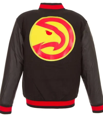 Atlanta Hawks Varsity Black Wool/Leather Jacket