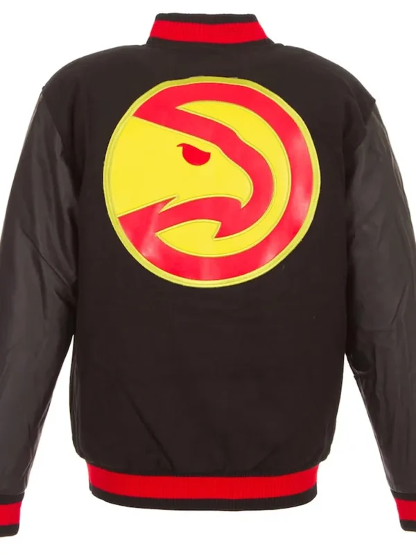 Atlanta Hawks Varsity Black Wool/Leather Jacket
