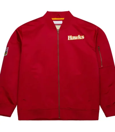 Atlanta Hawks Vintage Logo Red Lightweight Satin Jacket