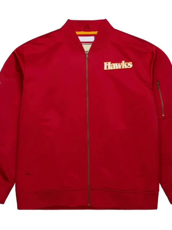 Atlanta Hawks Vintage Logo Red Lightweight Satin Jacket