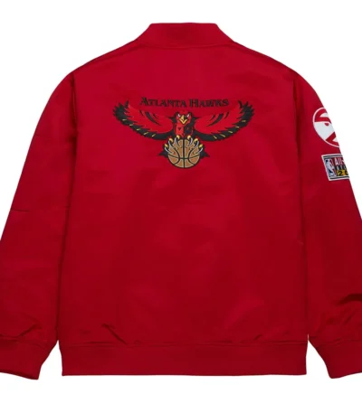 Atlanta Hawks Vintage Logo Red Lightweight Satin Jacket