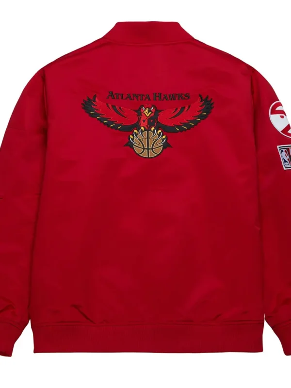 Atlanta Hawks Vintage Logo Red Lightweight Satin Jacket