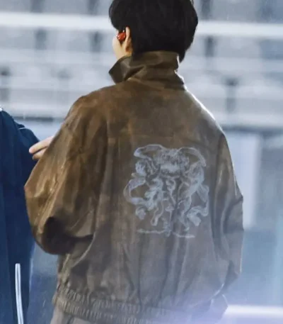 Arirang Goyang Event Kim Taehyung Brown Leather Jacket