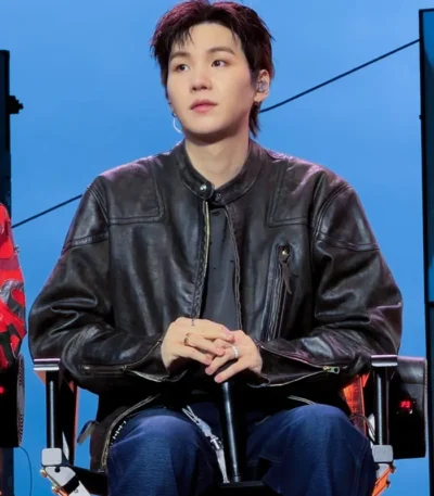 BTS x Spotify Event Normal 2026 Suga Leather Jacket