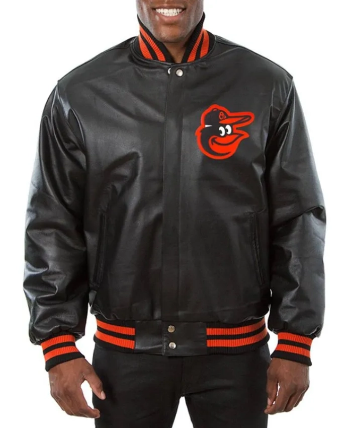 Baltimore Orioles Black Leather Varsity Jacket Baltimore Orioles Black Leather Varsity Jacket