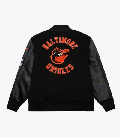 Baltimore Orioles Black Out Vintage Logo Varsity Jacket