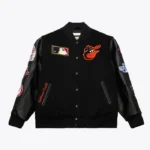Baltimore Orioles Black Out Vintage Logo Varsity Jacket