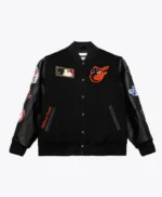 Baltimore Orioles Black Out Vintage Logo Varsity Jacket