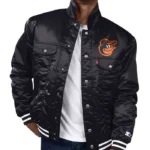 Baltimore Orioles Black Silver Tab Trucker Satin Jacket