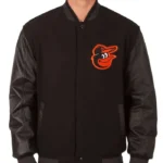 Baltimore Orioles Black Varsity Wool/Leather Jacket