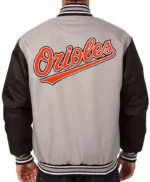 Baltimore Orioles Varsity Black and Gray Poly Twill Jacket