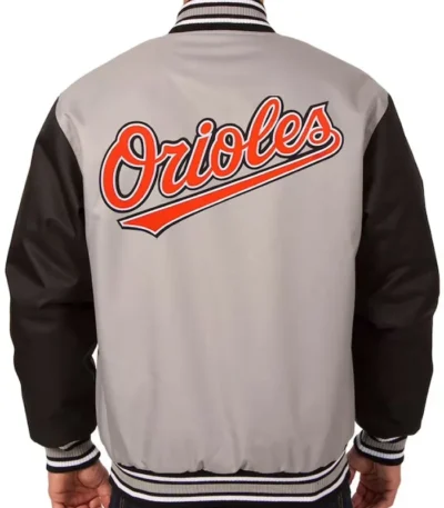 Baltimore Orioles Varsity Black and Gray Poly Twill Jacket