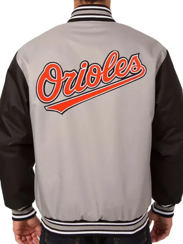 Baltimore Orioles Varsity Black and Gray Poly Twill Jacket