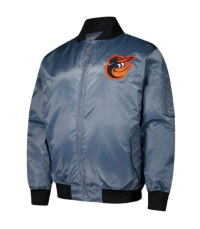 Baltimore Orioles Charcoal Bomber Full-Zip Jacket